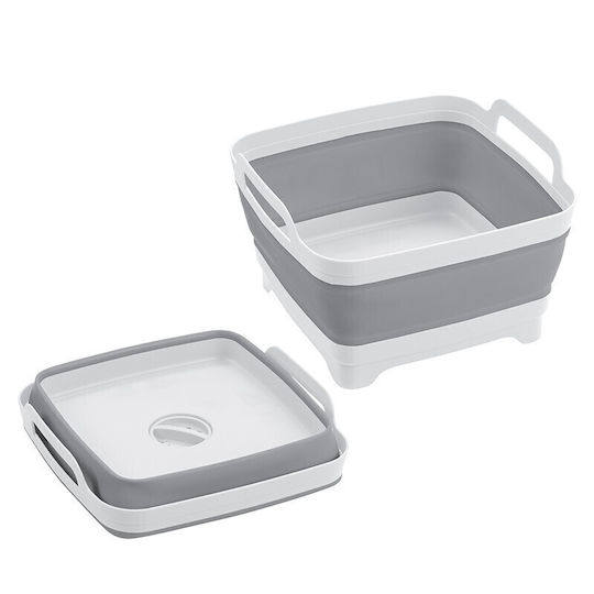 Zampetas Folding Basin Square Silicone Capacity 9lt Gray