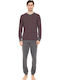 Ulisse Winter Men's Cotton Pajama Burgundy W-M707 Type
