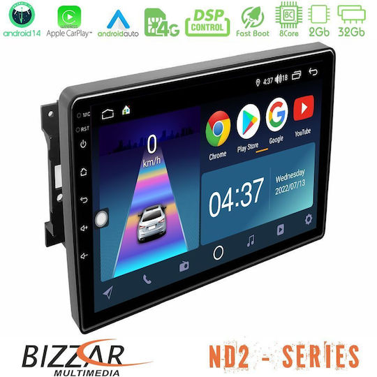 Bizzar Автомобилна Аудио Система (Блутут/USB/WiFi/GPS/Apple-Carplay/Android-Auto) с Тъчскрийн 10"