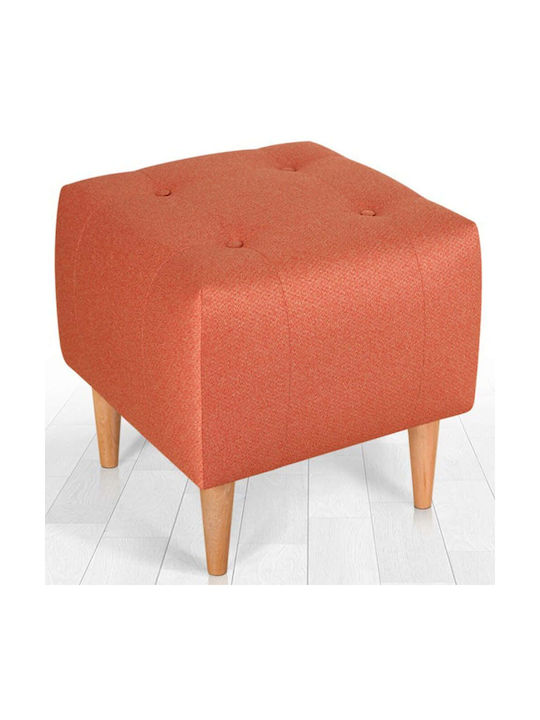 Hocker Für das Wohnzimmer Gepolstert mit Stoff Tomp Orange 43x43x43cm
