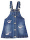 Salopetă Denim Set Cu Top Albastru