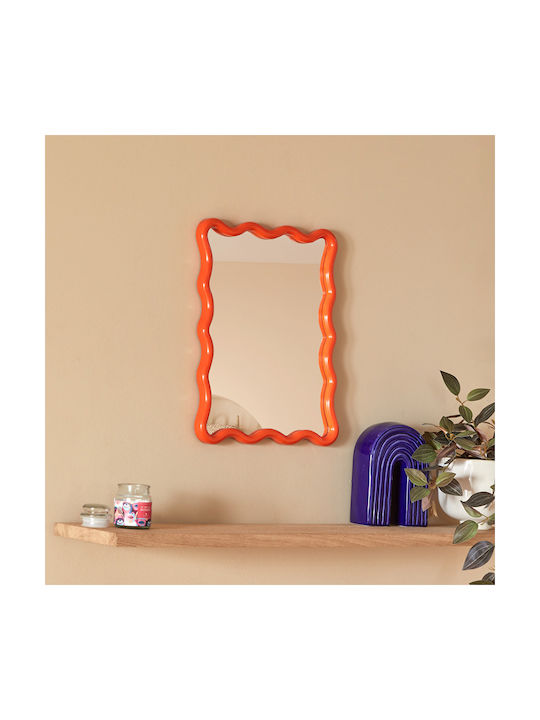 Atmosphera Oglindă de Perete cu Portocaliu Ramă din Plastic 38x30cm 1buc