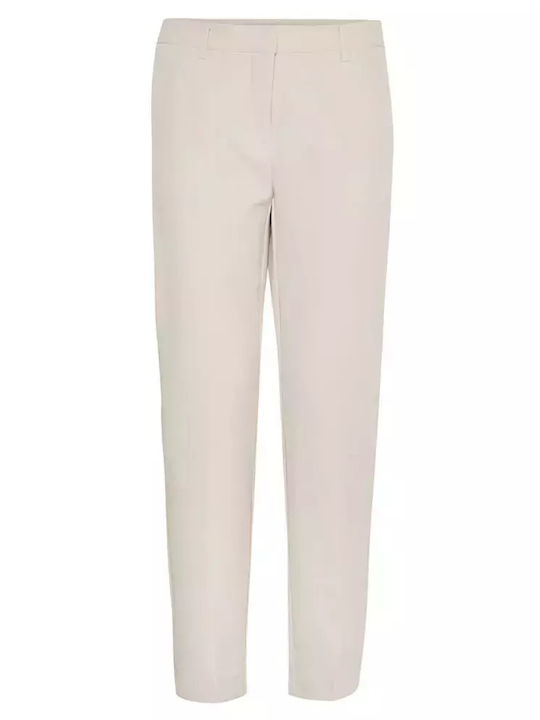 Women's Fabric Trousers Oatmeal