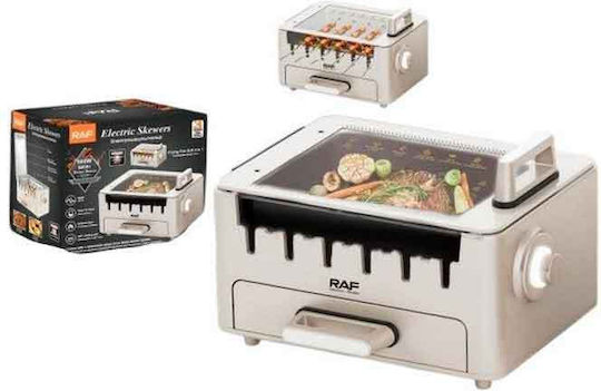 Raf Tabletop Grătar Electric Grătar 800W cu Capac și Termostat Reglabil