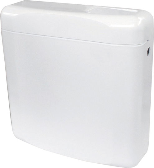 Kariba Start Stop Wall Mounted Plastic Low Pressure Rectangular Toilet Flush Tank White