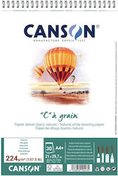 Μπλοκ Canson Σπιραλ Σχεδίου Ca Grain A4+ 224gr 30φ