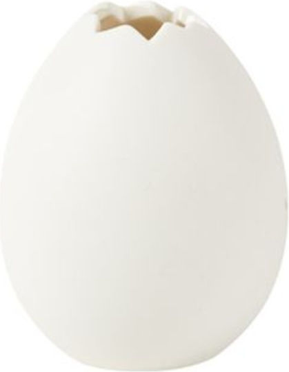 Beauty Home Πασχαλινό Αυγό Κεραμικο Λευκο 6.5x8εκ.