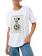 Γυναικείο Oversized T-shirt Λευκό