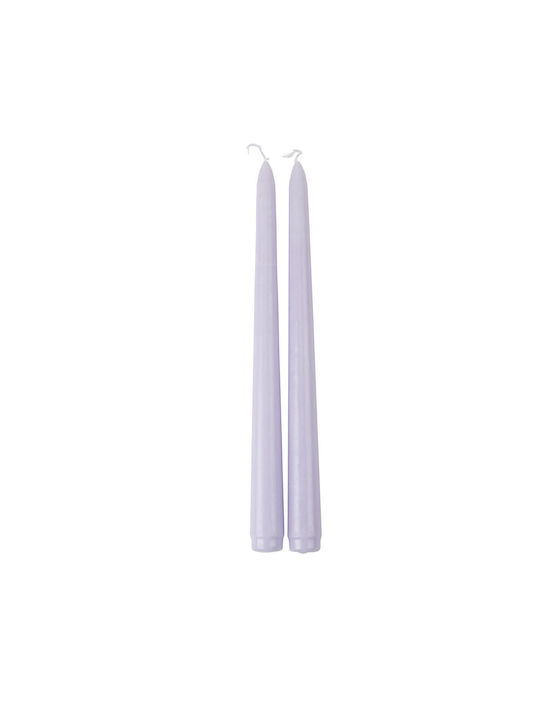 Beauty Home Lumânare Aromatică Conică Lila 25cm 2 Bucăți