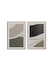 Wooden Green Paintings Set of 2pcs 40x3x60cm