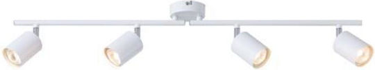 Eurolamp Σποτ με 4 Φώτα και με Ντουί GU10 σε Λευκό Χρώμα