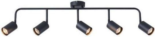 Eurolamp Spot mit 5 Lichtern und mit Fassung GU10 in Schwarz Farbe