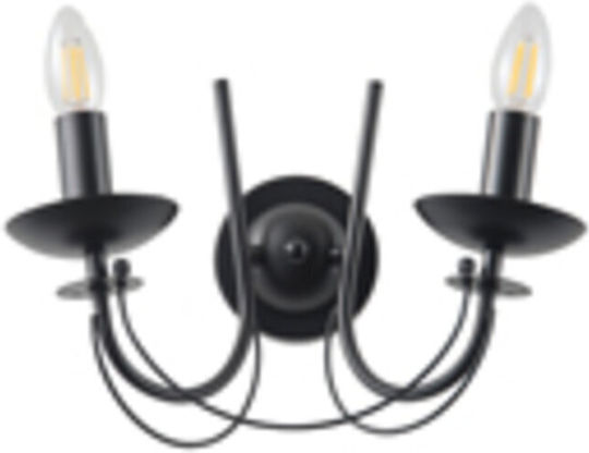 Eurolamp Vintage Wall Lamp with E14 Socket Transparent 32x30x19cm