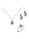 Ioannis Kosmima Set with Necklace , Earrings & Ring from White Gold 14K with Stones