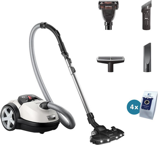 Philips Performer Прахосмукачка 900W С торба 4лт Бял