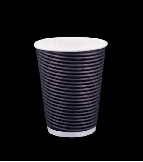 Tefaco Disposable Cup Paper Black 300ml 25pcs