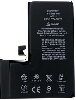 Συμβατή Μπαταρία Αντικατάστασης 3274mAh για iPhone 15 Pro