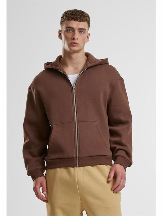 Urban Classics Ζακέτα με Κουκούλα Chocolate Brown