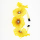 Hair Headband Flowers & Rhinestones Yellow