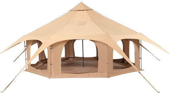 Cort De Camping De Iarnă Tip Teepee Bej Pentru 8 Persoane 500x500x280cm
