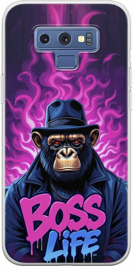 Гъвкав прозрачен силиконов калъф Boss Life Chimpanzee за Samsung Galaxy Note 9