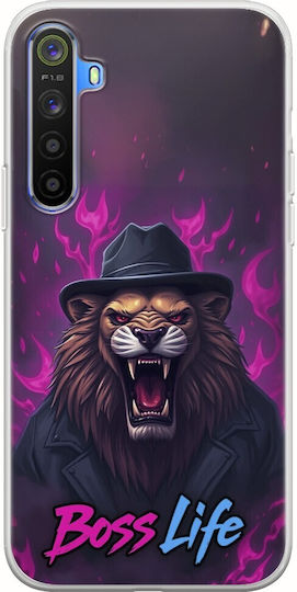 Husă Transparentă din Silicon TPU Flexibil Boss Life Lion pentru Realme 6 Pro