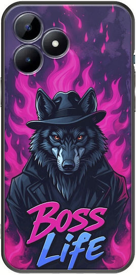 Husă Neagră Boss Life Wolf Realme C51 din TPU Silicon Negru