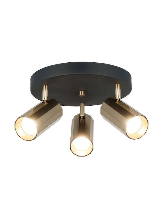 Opviq Oktano Triple Spot with Socket GU10 in Black Color
