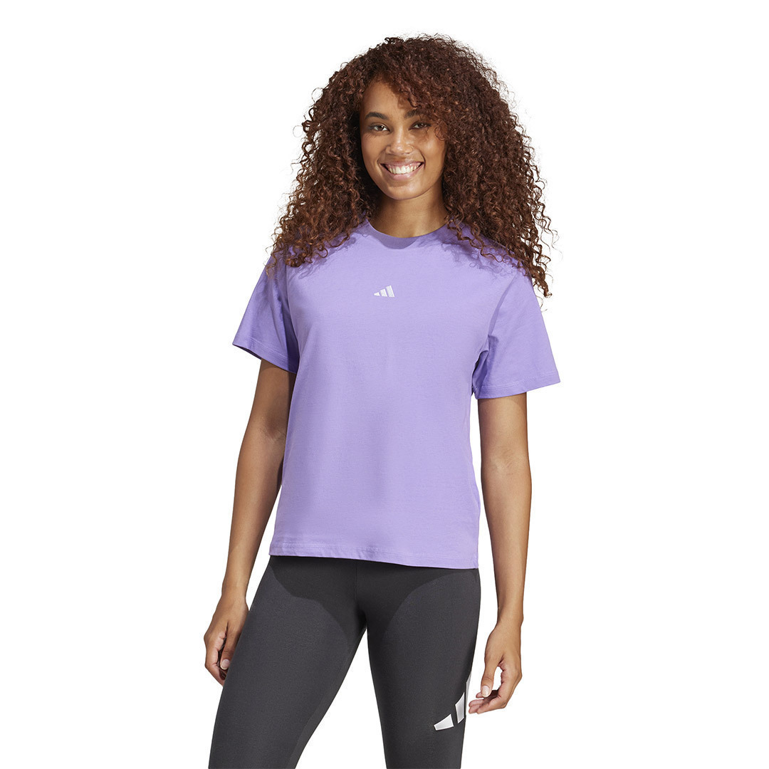 adidas Women's Blouse Cotton Short Sleeve Purple JI6076