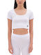 Damen Crop T-Shirt White