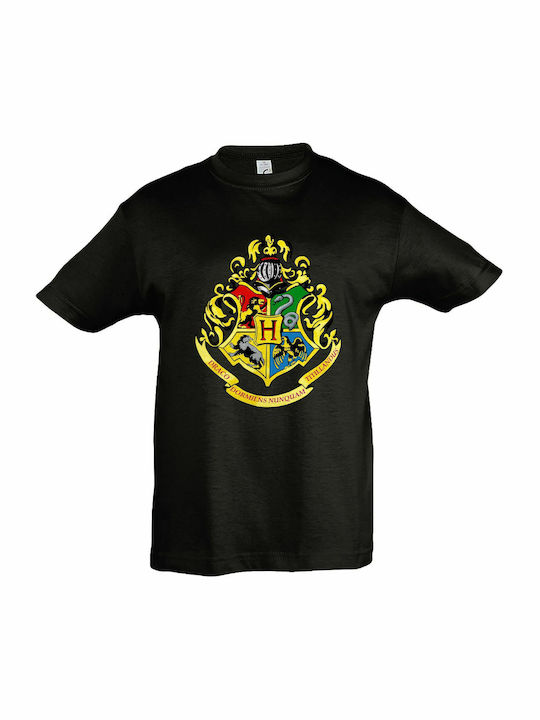kirikoko Kinder-T-Shirt Black Hogwarts School C...