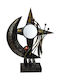 Decorative Tabletop Antique Black Metal Mirror 44x15x60cm Sinialo 35-28-g17460