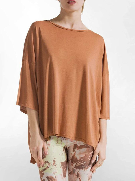 Γυναικείο Oversized T-shirt Καφέ