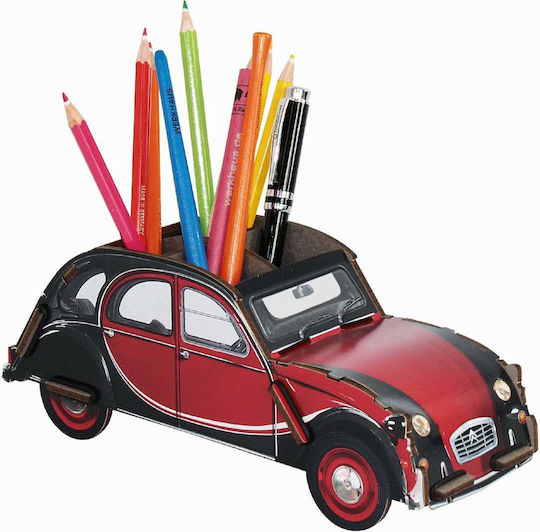 Suport creioane Werkhaus Mașină 2cv Charleston Negru-Roșu