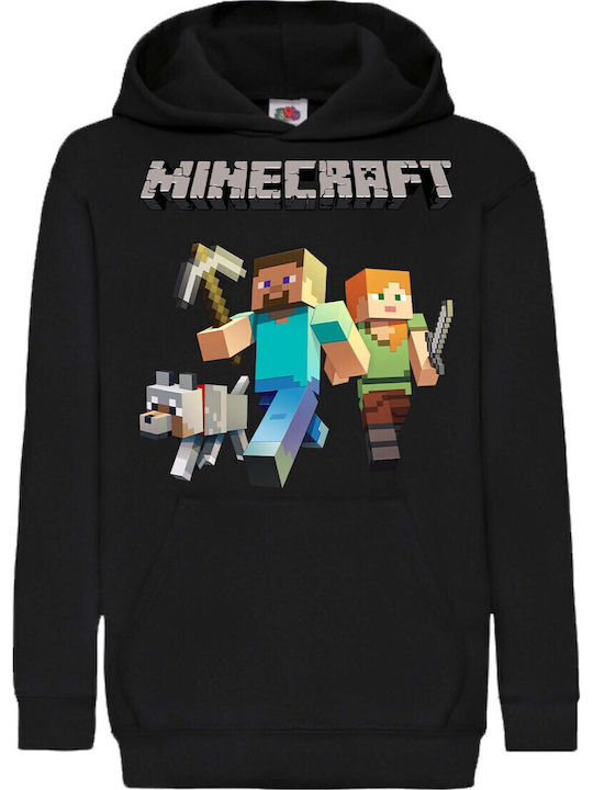 Детски суичър Minecraft Tralala Minecraft 01 Черен