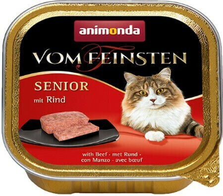 Animonda Vom Feinsten Wet Food for Senior Cats in Trays with Beef, Poultry, Meat, Chicken and Lamb Grain-Free 100gr
