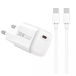 Wiwu U008 30W με Καλώδιο USB-C - USB-C Wiwu U008 30W με Καλώδιο USB-C - USB-C
