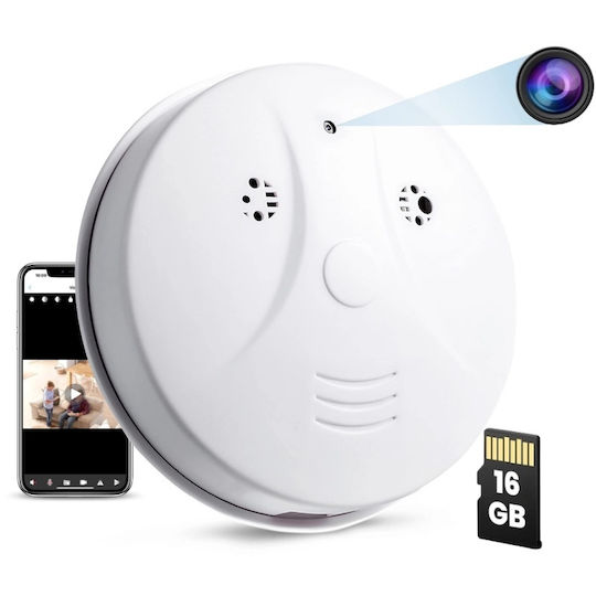 Шпионска камера димен детектор Iuni D101 16 Gb Wi-fi изглед 4k детекция на движение