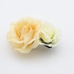 Elegante Stoffblume Haarspange - Ecru