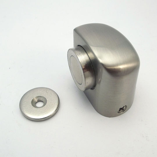 Magnetic Metallic Door Stopper Silver