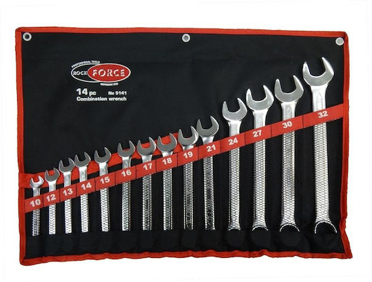 Rockforce Stern Deutscher Polygon-Schlüsselsatz 10-32 mm 14-teilig