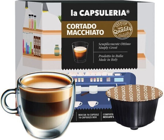 La Capsuleria Capsules Espresso Compatible with Machine Dolce Gusto 16caps,tobolek