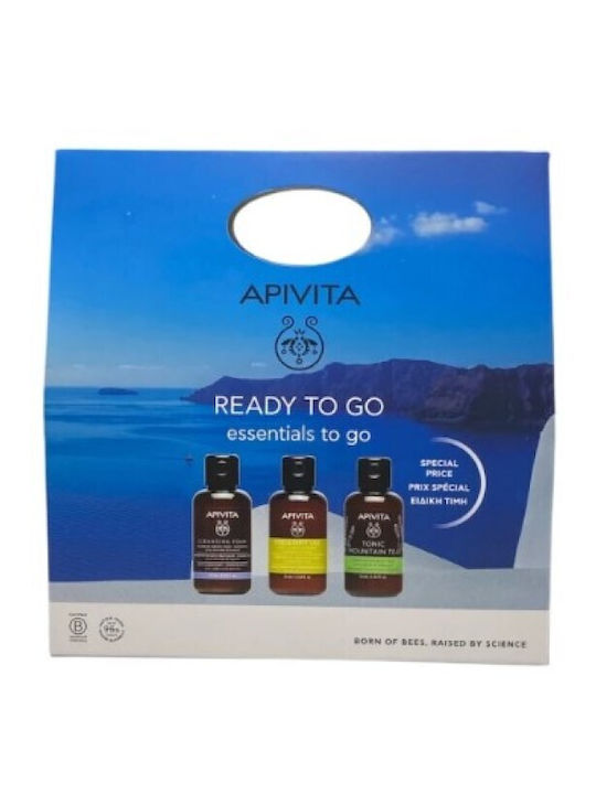 Apivita Ready To Go Комплект за грижа за кожата за Почистване на лицето 3бр