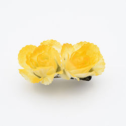 Bareta Romantică cu Floare din Material - Galben