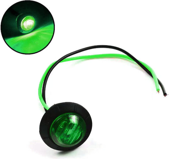 Lumină Volum Rotundă 12v-24v 20mm Iluminare Verde
