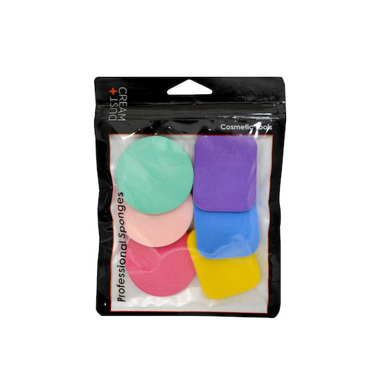 Dust+Cream Set mit Make-up-Schwämmen für Foundation 6Stück