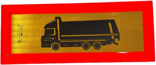 Semn reflectorizant din aluminiu pentru camion basculant tri-ax 3m 50 × 20 cm