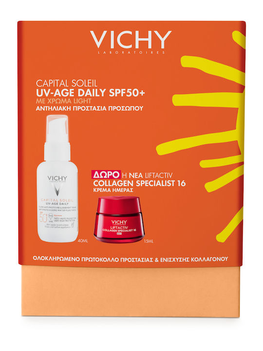 Vichy Promo Capital Soleil Tinted Hautpflegeset für Anti-Aging & Feuchtigkeitsspendend 2Stück
