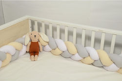Baby Oliver Crib Bumpers Braided Inside Ecru - White - Gray 20x200cm Baby Oliver Crib Bumpers Braided Inside Ecru - White - Gray 20x200cm