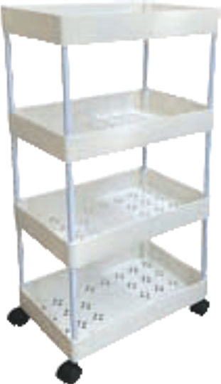 TnS Floor Bathroom Shelf Plastic White